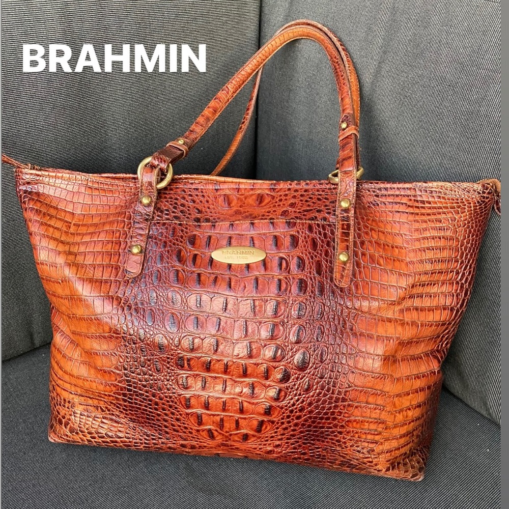 Brahmin Leather Croc Tote.